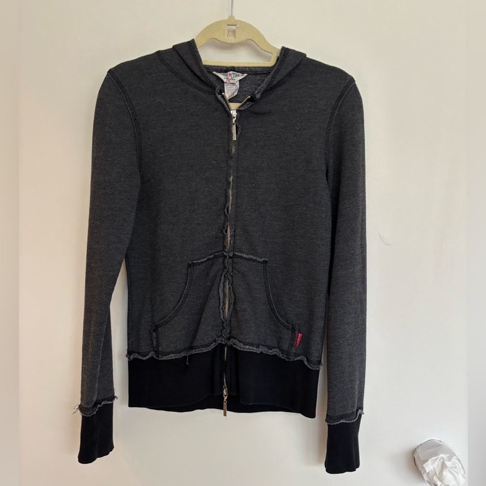 HARD TAIL Vintage Hoodie, Distressed Detailing, Size S, Excellent Condition